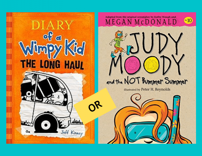 image of the book cover for Diary of Wimpy Kid the Long Haul and Judy Moody and the NOT Bummer Summer